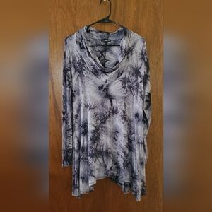 Cha Cha Vente Tie Dye Cowl Neck Tunic Top Sz Large